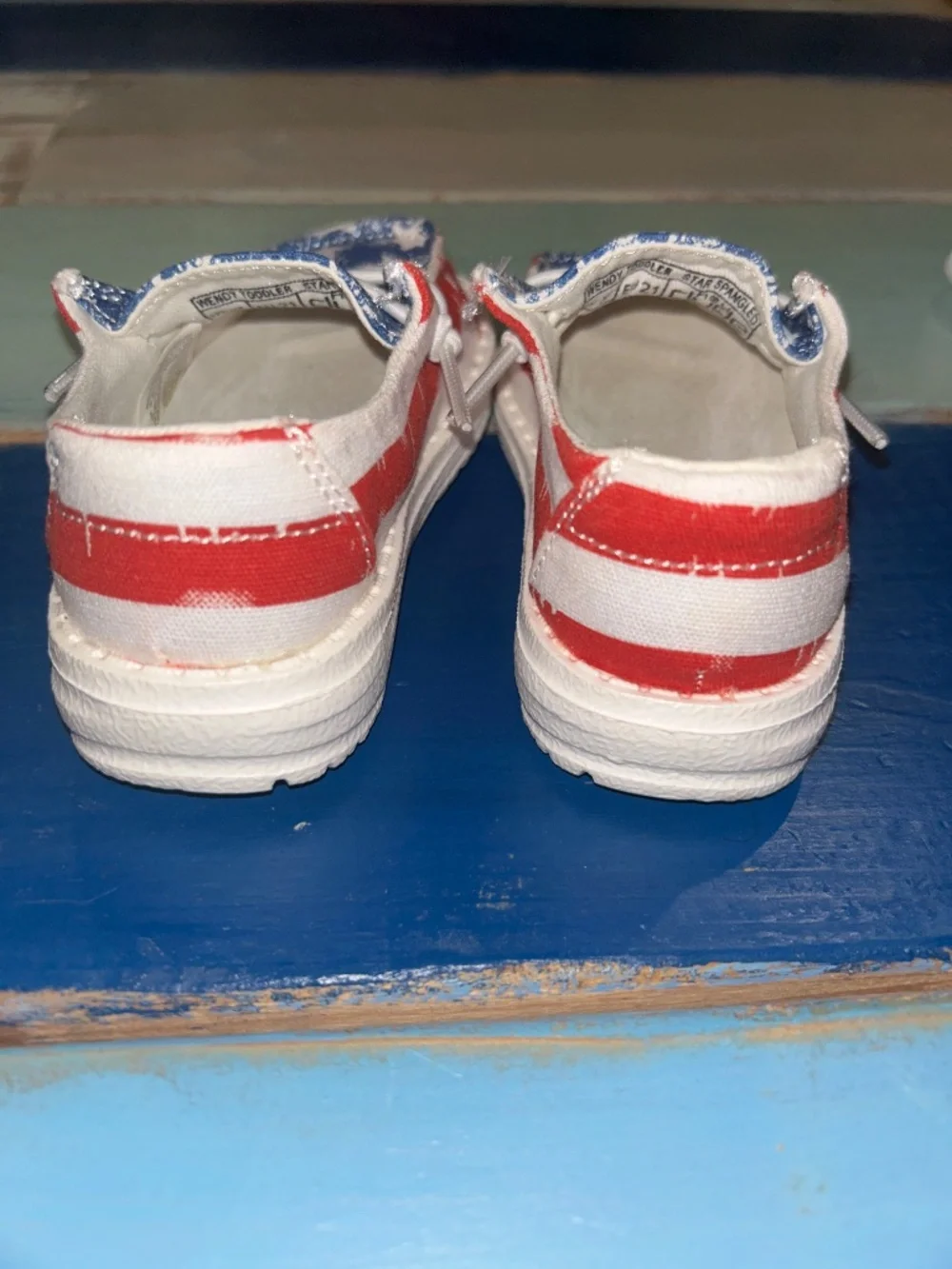 Hey Dude Wendy Toddler Star Spangled Patriotic Shoes Kids Size 5 NEW